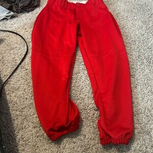 Women's Red Softball Pants